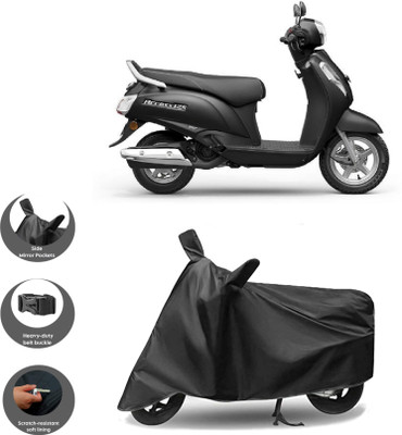WMIZEXA Waterproof Two Wheeler Cover for Universal For Bike(New Access 125, Black)