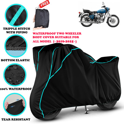 AutoGalaxy Waterproof Two Wheeler Cover for Royal Enfield(Electra, Black)