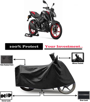 Amexride Two Wheeler Cover for TVS(Apache RTR 160, Black)
