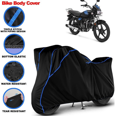 Grizzly Two Wheeler Cover for Hero(Splendor Pro Classic, Black, Blue)