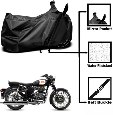 DeepShakshi AUTOMOTIVE Two Wheeler Cover for Royal Enfield(Bullet 350, Black)