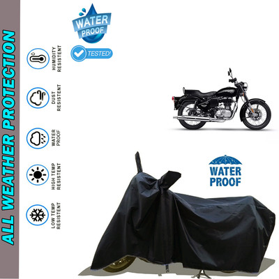 AutoGalaxy Waterproof Two Wheeler Cover for Royal Enfield(Bullet 350 Twinspark, Black)