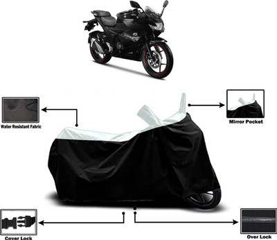 Amexride Two Wheeler Cover for Suzuki(Gixxer SF 150, White)