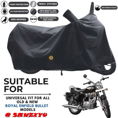 smwzxyu Waterproof Two Wheeler Cover for Royal Enfield(Bullet, Black)
