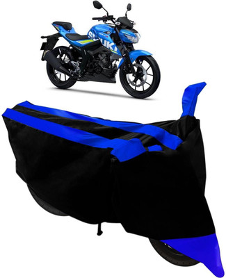 Mdstar Waterproof Two Wheeler Cover for Suzuki(GSX, Black, Blue)