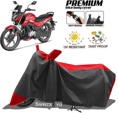 smwzxyu Waterproof Two Wheeler Cover for Hero(Glamour FI, Red, Black)