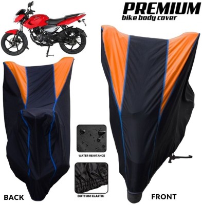 MADAFIYA Two Wheeler Cover for Bajaj(Pulsar 135 LS DTS-i, Black, Orange, Blue)