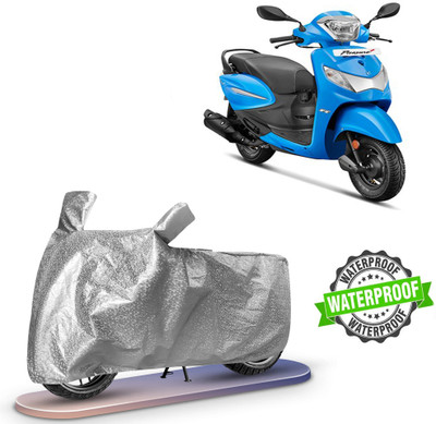 ROYAL AUTO MART Waterproof Two Wheeler Cover for Hero, Universal For Bike(Pleasure Plus, Silver)