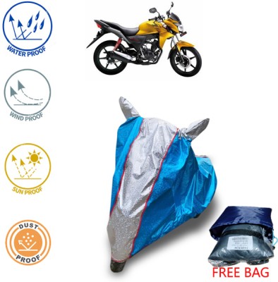 autouniko Waterproof Two Wheeler Cover for Honda(CB Twister, Blue, Silver)