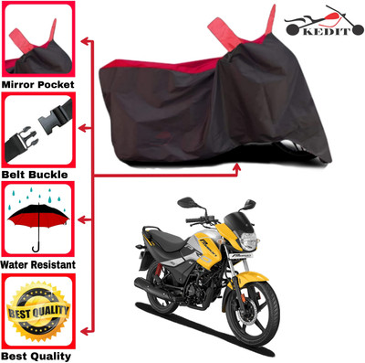 KEDIT Two Wheeler Cover for Hero(Passion Pro i3S, Red, Black)