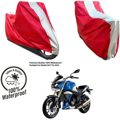 AUTOCAD Waterproof Two Wheeler Cover for TVS(Intruder, Silver, Red)