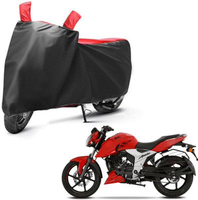 sowelar Waterproof Two Wheeler Cover for TVS(Apache RTR 160 4V, Black, Red)