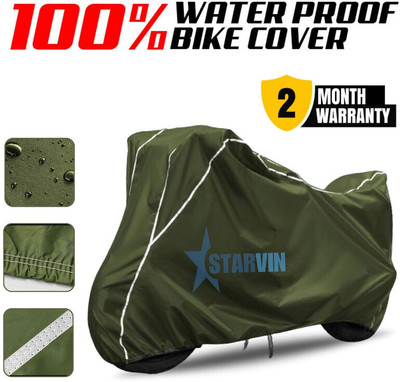 Starvin Waterproof Two Wheeler Cover for Bajaj(Avenger, Green, White)