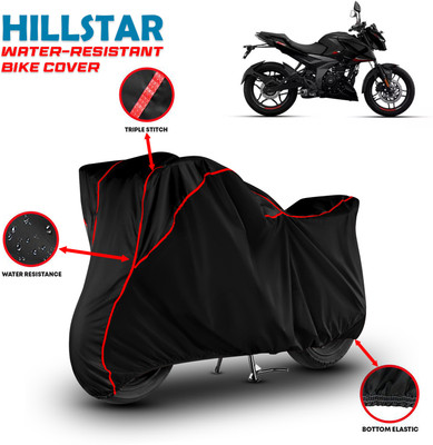 HILLSTAR Waterproof Two Wheeler Cover for Bajaj(Pulsar 160 NS DTS-i, Black, Red)