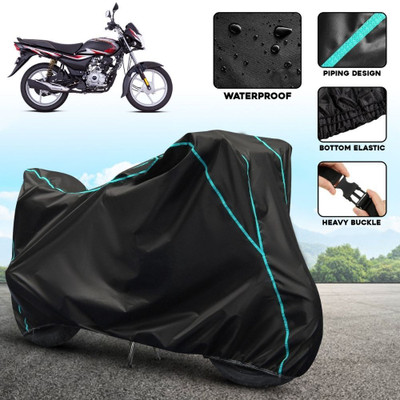 xodi Waterproof Two Wheeler Cover for Bajaj(Platina 125, Black, Blue)