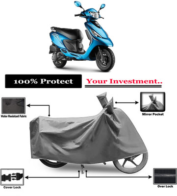 Amexride Two Wheeler Cover for TVS(Scooty Zest, Grey)