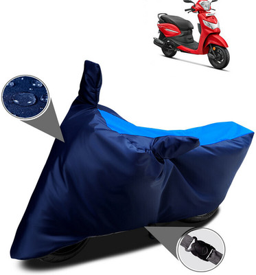 DeepShakshi AUTOMOTIVE Two Wheeler Cover for Hero(Pleasure Plus, Blue, Black)