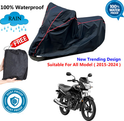 AUTOCAD Waterproof Two Wheeler Cover for TVS(Sport, Black, Red)