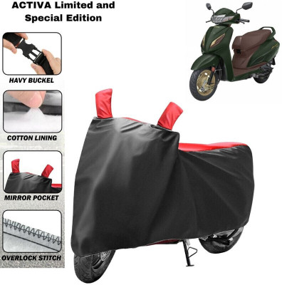 DeepShakshi AUTOMOTIVE Waterproof Two Wheeler Cover for Honda(Activa 6G, Red, Black)