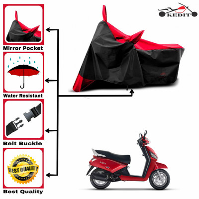 KEDIT Two Wheeler Cover for Mahindra(Gusto 125, Red, Black)