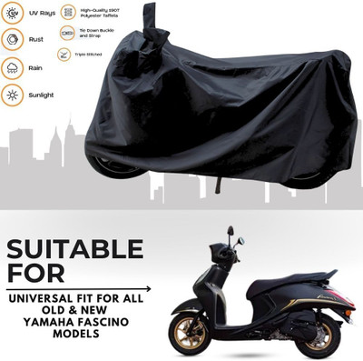 MADAFIYA Two Wheeler Cover for Yamaha(Fascino 125, Black)