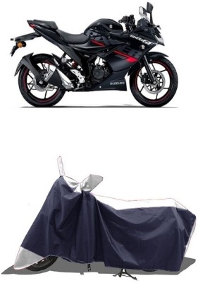 SUGASHRI Waterproof Two Wheeler Cover for Suzuki(Gixxer SF, White, Blue)