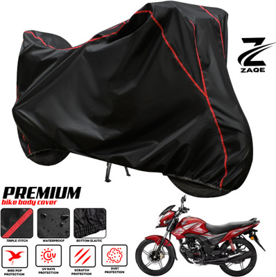 ZAQE Two Wheeler Cover for Honda(CB Shine, Black, Red)