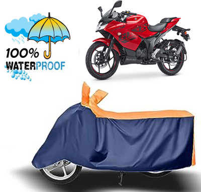 ROYAL AUTO MART Waterproof Two Wheeler Cover for Suzuki(Gixxer SF, Blue, Orange)