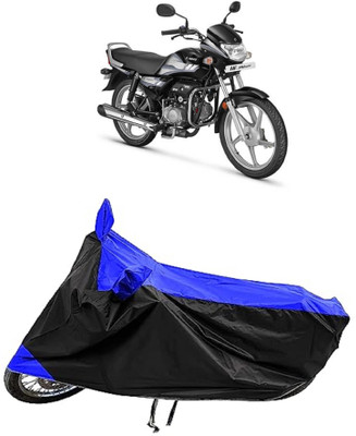 GROFATIK Two Wheeler Cover for Hero(HF Deluxe BS6, Black, Blue)
