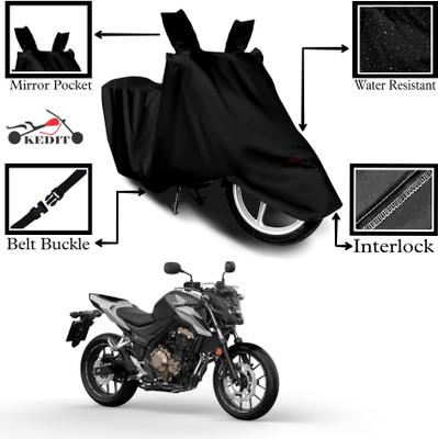 KEDIT Two Wheeler Cover for Universal For Bike(CB 500, Black)