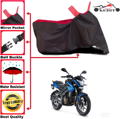 KEDIT Two Wheeler Cover for Bajaj(Pulsar 200 NS DTS-i, Red, Black)
