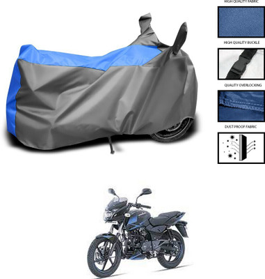 DeepShakshi AUTOMOTIVE Two Wheeler Cover for Bajaj(Pulsar 150 DTS-i, Grey, Blue)