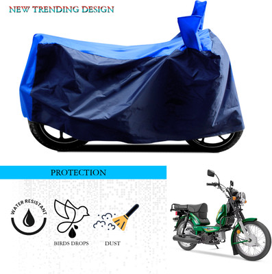 ANTHUB Waterproof Two Wheeler Cover for TVS(Heavy Duty Super XL, Black, Blue)