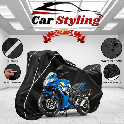 Car Styling Waterproof Two Wheeler Cover for Suzuki(Gixxer, Black, White)