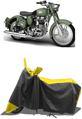 SUGASHRI Waterproof Two Wheeler Cover for Royal Enfield(Beat, Yellow, Black)