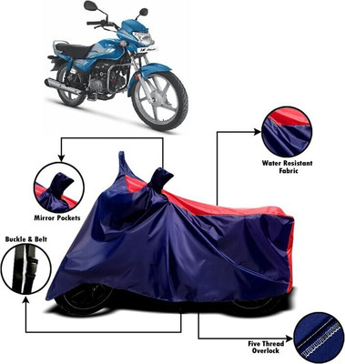 DeepShakshi AUTOMOTIVE Two Wheeler Cover for Hero(HF Deluxe, Red, Blue)