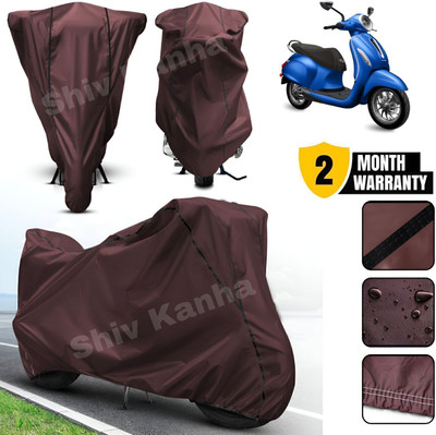 Shiv Kanha Waterproof Two Wheeler Cover for Bajaj(Chetak, Maroon, Black)
