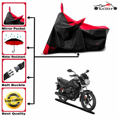 KEDIT Two Wheeler Cover for Hero(Passion Pro i3S, Red, Black)