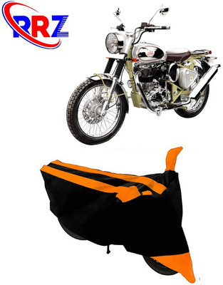 RRZ Waterproof Two Wheeler Cover for Royal Enfield(Bullet Trials 500, Black, Orange)