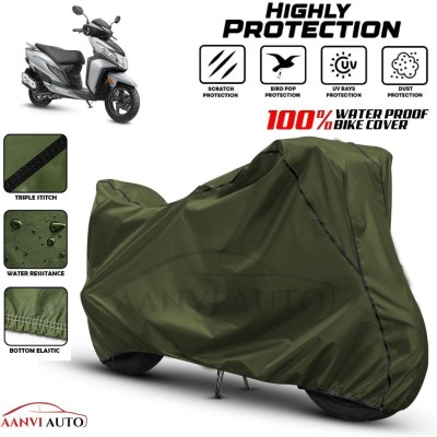 Aanvi Auto Waterproof Two Wheeler Cover for Honda(Dio, Green, Black)