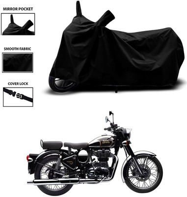 DeepShakshi AUTOMOTIVE Two Wheeler Cover for Royal Enfield(Classic Chrome, Black)