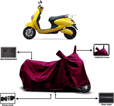 Amexride Two Wheeler Cover for Techo Electra(Emerge BS6, Maroon)