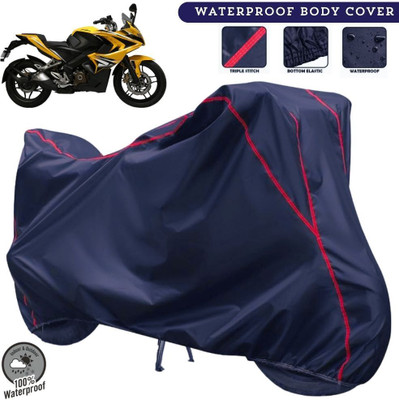 MADAFIYA Two Wheeler Cover for Bajaj(Pulsar RS200 BS6, Blue, Red)