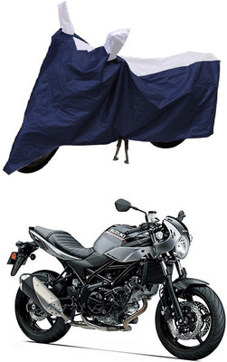 Mdstar Waterproof Two Wheeler Cover for Suzuki(SV 650, Blue, White)