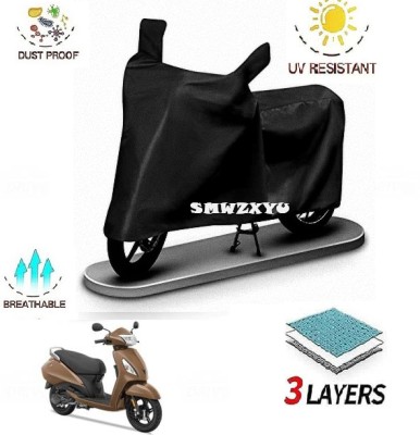 smwzxyu Waterproof Two Wheeler Cover for TVS(Jupiter, Black)