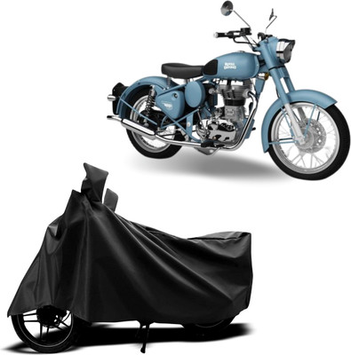 MMSSTAR Waterproof Two Wheeler Cover for Royal Enfield(Squadron Blue, Black)