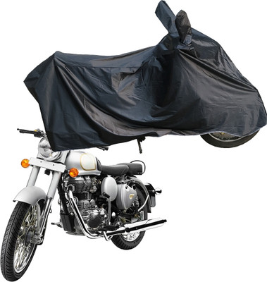 Motodreka Waterproof Two Wheeler Cover for Royal Enfield(Classic 350, Black)