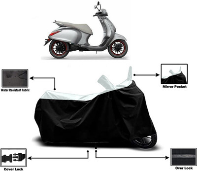 Amexride Two Wheeler Cover for Bajaj(Urbanite Chetak BS6, White)