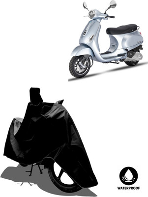 Amexride Waterproof Two Wheeler Cover for Piaggio(Vespa LX 125, Black)