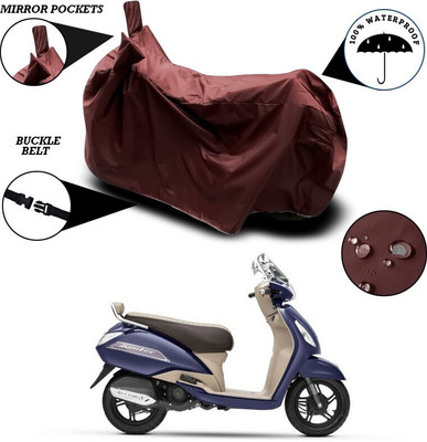 ANTHUB Waterproof Two Wheeler Cover for TVS(Jupiter, Maroon)